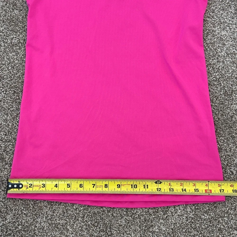 Nike Pink Dri-FIT V-Neck Short Sleeve Top with Yellow Swoosh